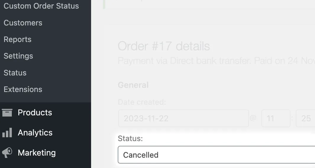 WooCommerce commande annulée