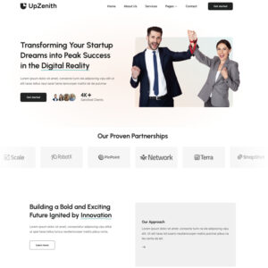 Thème UPzenith WordPress pour Startups